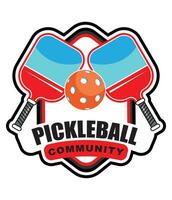 pickleball comunidad logo diseño vector