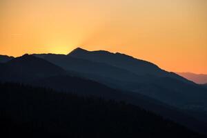 Sunset over Tatra Mountains,Zakopane,Poland photo