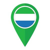 Sierra leone flag on map pinpoint icon isolated. Flag of Sierra leone vector