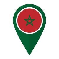 Morocco flag on map pinpoint icon isolated. Flag of Morocco vector