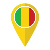 mali bandera en mapa determinar con precisión icono aislado. bandera de mali vector