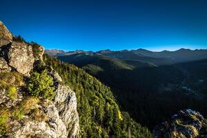 View of Tatra Mountains from hiking trail. Poland. Europe. photo