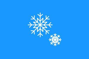 Snowflake icon. Vector illustration. Isolated on blue background.