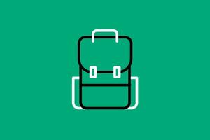 Backpack icon. Vector illustration. Flat design style.