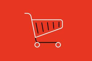 simple shopping cart icon concept in flat art style vector