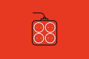 Electric extension cord vector icon