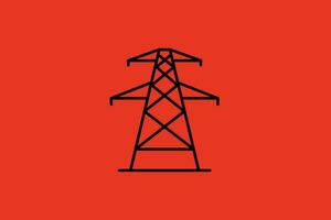 Power line icon. High-voltage tower. Vector illustration.