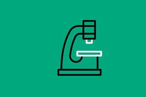 Microscope line concept icon illustration. Flat vector design style