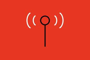 antena línea icono. señal torre vector ilustración