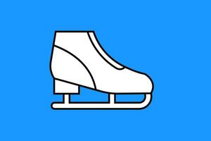 Ice skates icon. Figure skates symbol. vector illustration on blue background.