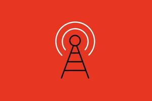 Antenna line icon. Signal tower vector illustration