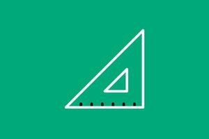 Ruler line icon, outline vector sign, linear pictogram isolated on green.