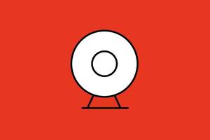 Web camera icon on red background. Vector illustration