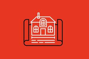 House icon in line style. Vector illustration of a house