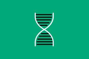 dna line concept icon isolated on green background. Flat Vector illustration.