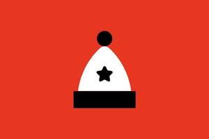 hat icon. Flat style vector illustration. Isolated on red background.