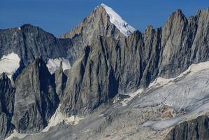Alpine Alps mountain landscape at Jungfraujoch, Top of Europe Switzerland photo