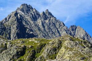 snow mountain under blue sky in the gadmen,Switzerland photo