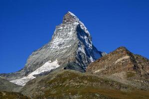 Matterhorn as seen from Zermatt at sunset, Switzerland photo