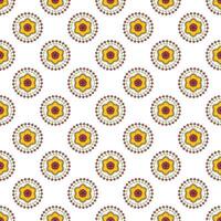 Seamless pattern of bright mandala on a white background vector