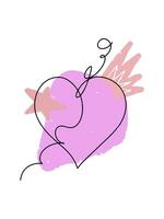 a drawing of a heart with a pink and purple swirl vector
