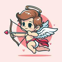 Vector illustration cute cupid for valentines day love heart 1