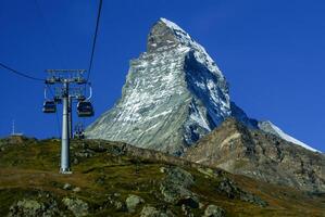 materia como visto desde zermatt a atardecer, Suiza foto