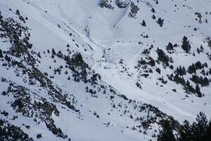 Small avalanche bottom view, torla Resort,Spain photo