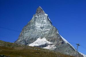 Matterhorn as seen from Zermatt at sunset, Switzerland photo