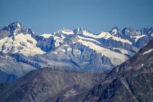 High mountains under snow in the winter photo