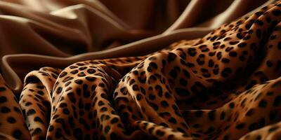 AI generated Leopard Fur Pattern Texture Background. Leopard Wool Fabric. Generative AI photo