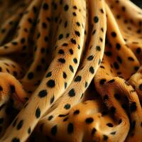 AI generated Leopard Fur Pattern Texture Background. Leopard Wool Fabric. Generative AI photo