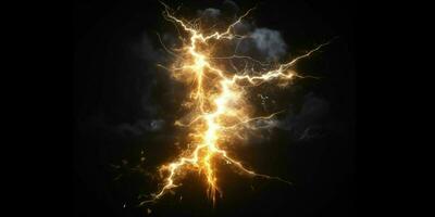 AI generated Energy Lightning. Thunderbolt Background. Generative AI photo