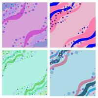 A set of four abstract vector backgrounds drawn in a minimalist style.