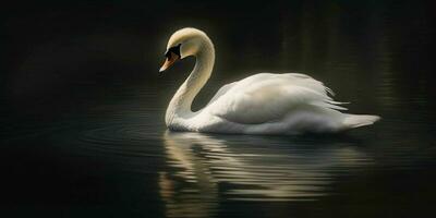 ai generado cerca arriba de un blanco cisne con hermosa ojos. generativo ai foto