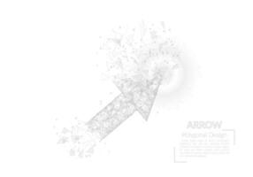 Abstract isolated image of arrow. Polygonal illustration looks like stars in the blask night sky in spase or flying glass shards. Digital design for website, web, internet vector