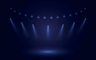 Abstract background stadium stage hall with scenic lights vector