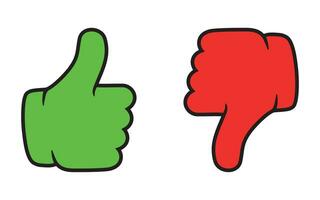 Like ang Dislike icon. Hand with thumb down and down vector