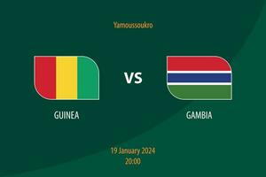 Guinea vs Gambia football scoreboard broadcast template vector