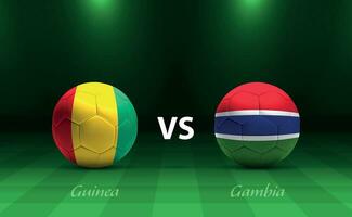 Guinea vs Gambia football scoreboard broadcast template vector