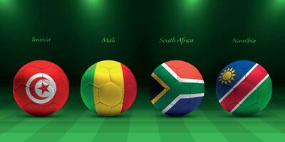 African tournament 2023, group E flags of africa countries vector