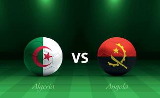 Algeria vs Angola football scoreboard broadcast template vector