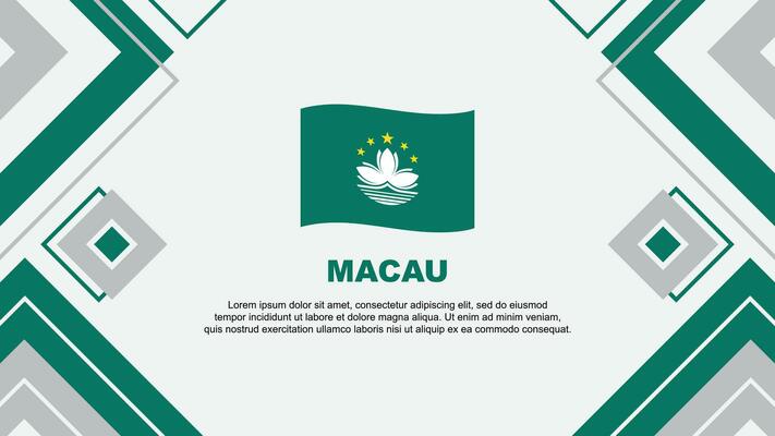 Macau Flag Abstract Background Design Template. Macau Independence Day Banner Wallpaper Vector Illustration. Macau Background