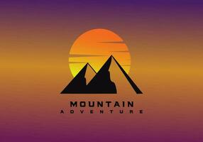 mountain in the sunset vector