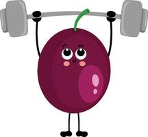 Funny exotic passion fruit mascot making gym vector