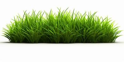 AI generated Fresh Green Grass Isolated on White Background. Generative AI photo