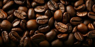 AI generated Coffee Beans Background. Roasted Coffee Texture Background. Generative AI photo