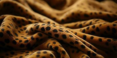 AI generated Leopard Fur Pattern Texture Background. Leopard Wool Fabric. Generative AI photo