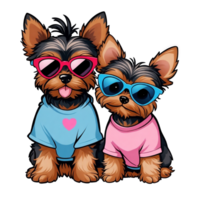 AI generated Valentines Day graphics cute little dog png