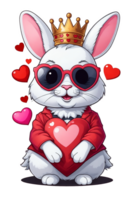 AI generated Valentines Day graphics  little white rabbit png